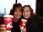 Jeannie and I with our red cupS!