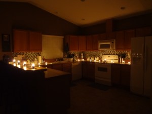 The lighting of our evening!