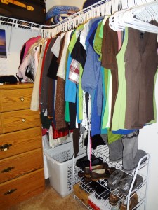 My side of the closet (dresser not included - that is Jeremy's)