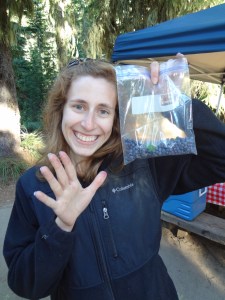 Huckleberry stained fingers!