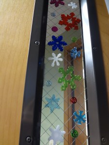 2 - Snowflake gel clings for the office door