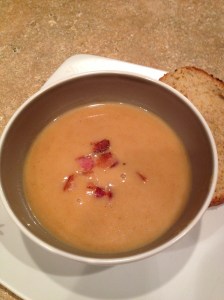 Apple-Cheddar Soup with Bacon!