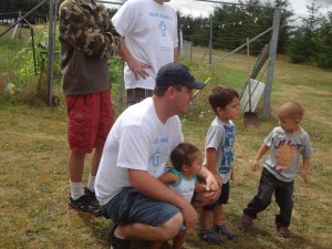 Waiting for the piggie to come out!