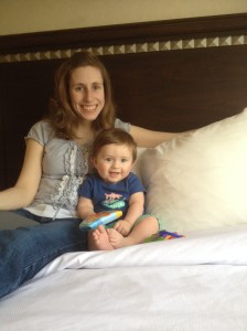 Breaking the hotel room in!