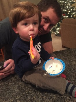A boy and his cool whip