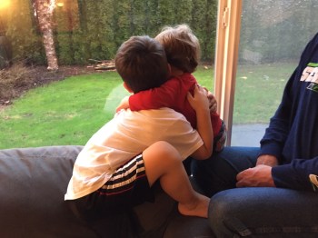 These two are buddies! Owen loves his cousin Carson!