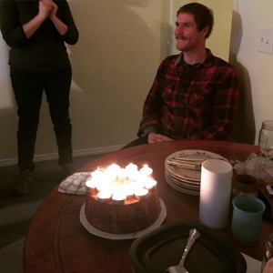 Celebrating Andrew's birthday. It's the one day a year where April is 26, Andrew is 27, and I am 28!