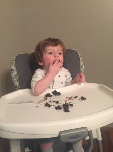 Owen enjoyed my birthday cake! This kid loves chocolate!