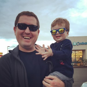 While clothing shopping for some new size 18 month outfits, Jeremy felt that Owen needed a pair of sunglasses. Now they are a pair of cool dudes!