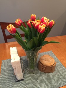 Jeremy brought home tulips from town