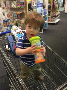 Getting a new water bottle at The Container Store