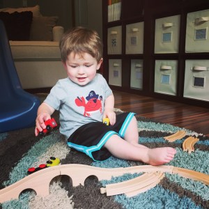 First train set from Ikea. It's been a big hit!