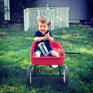 Owen loves his wagon. He asks or should I say demands rides daily.