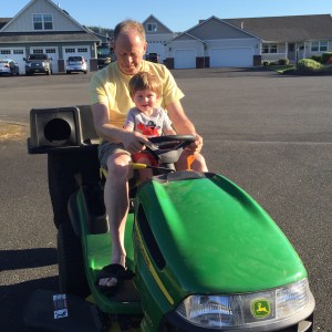 Owen might want John Deere rides every time he visits Grandpa now!