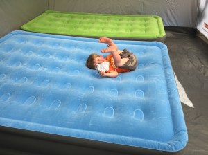 Loving the tent and air mattresses 