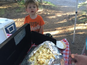 Owen loves popcorn so Jiffy Pop was a fun treat!