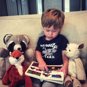 Telling his buddies all about 